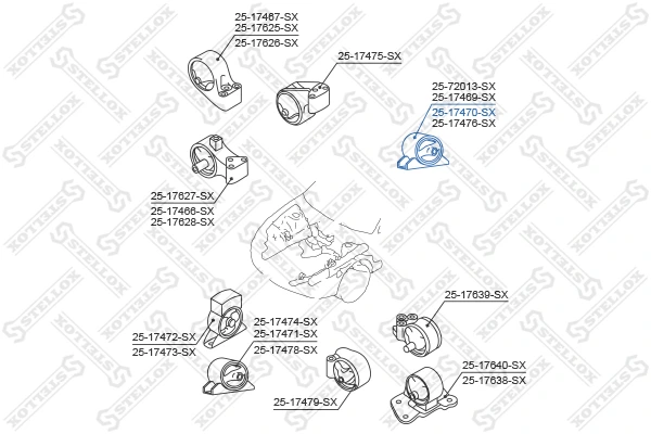 Подушка двигателя задняя · STELLOX 2517470SX