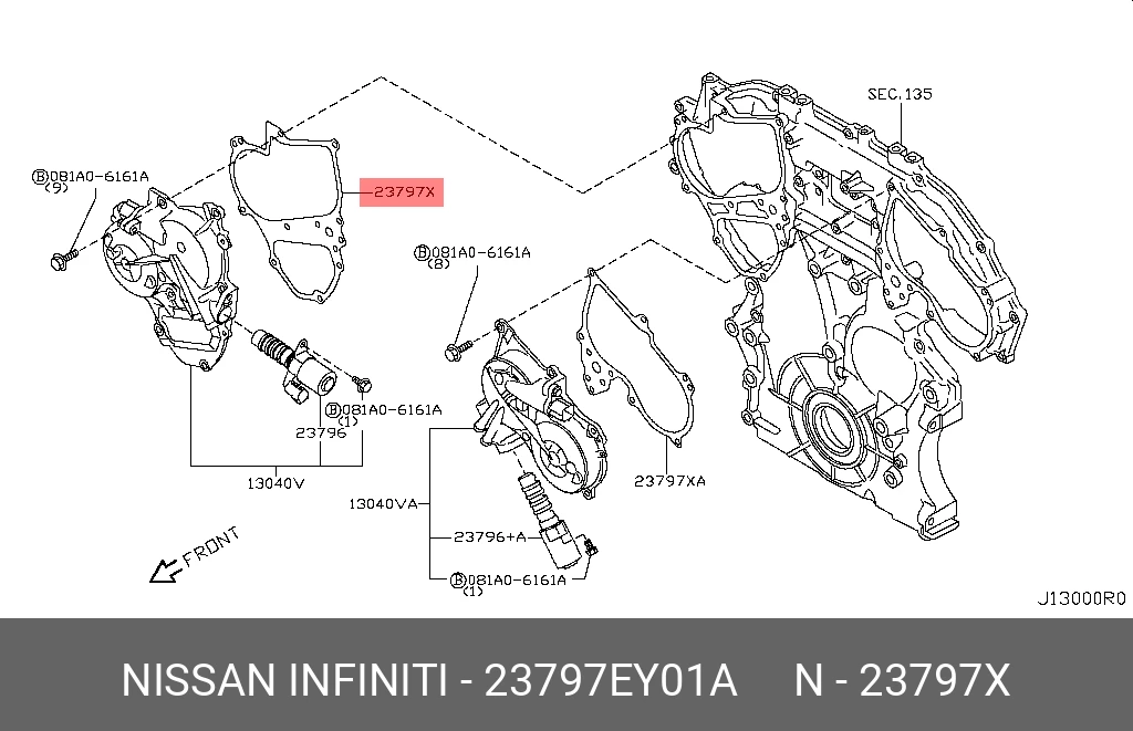 Прокладка крышки ГРМ · NISSAN 23797EY01A
