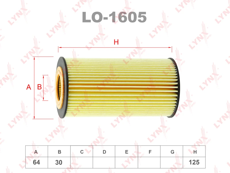 Фильтр масляный (картридж) · LYNXAUTO LO1605