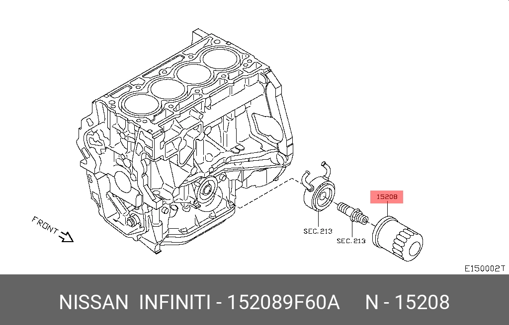 Фильтр масляный · NISSAN 152089F60A