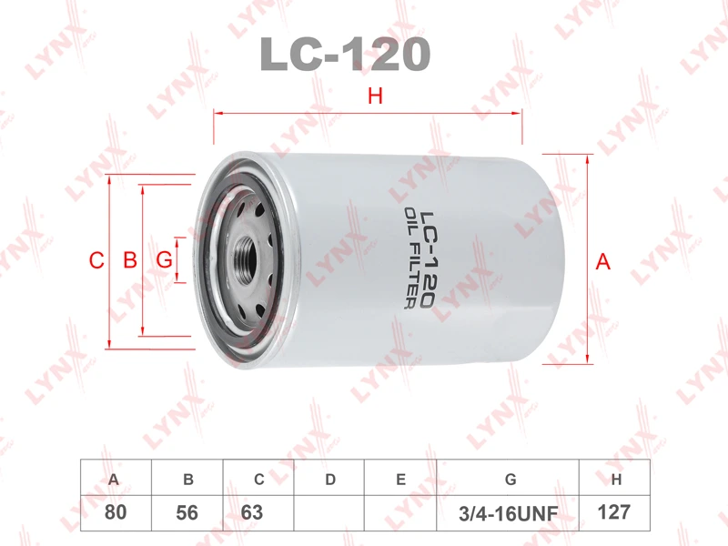 Фильтр масляный · LYNXAUTO LC120