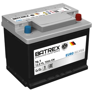 Аккумулятор EUROSILVER 76 Ah, 700 A, 276 х 175 х 190 обр.