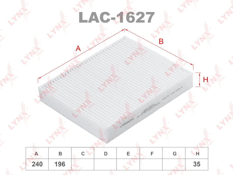 Фильтр салонный · LYNXAUTO LAC1627