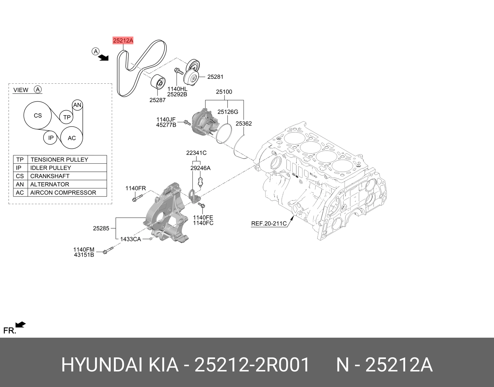 Приводной ремень грм l=90см · HYUNDAI/KIA 252122R001