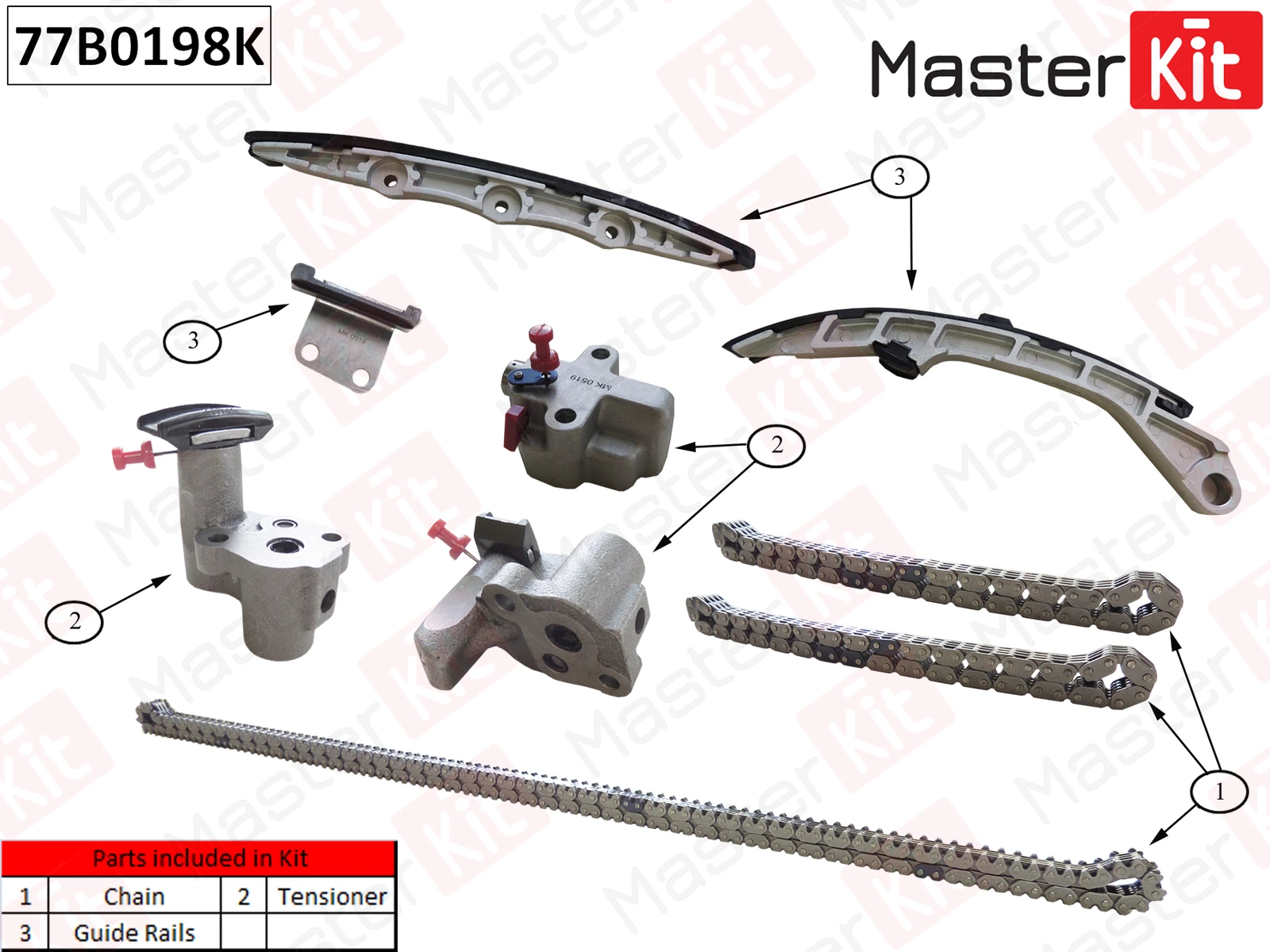 Комплект цепи ГРМ · MASTER KIT 77B0198K