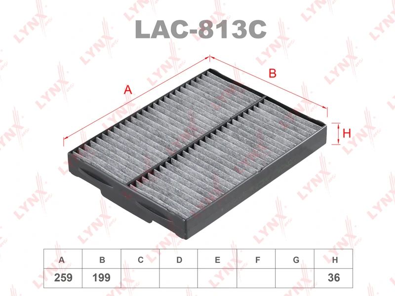 Фильтр салонный угольный · LYNXAUTO LAC813C
