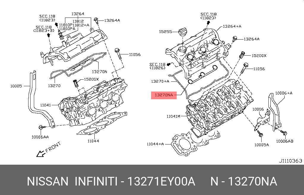 Прокладка клапанной крышки · NISSAN 13271EY00A