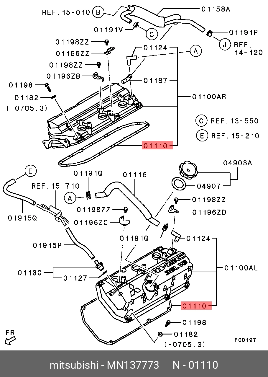Прокладка крышки клапанов · MITSUBISHI MN137773