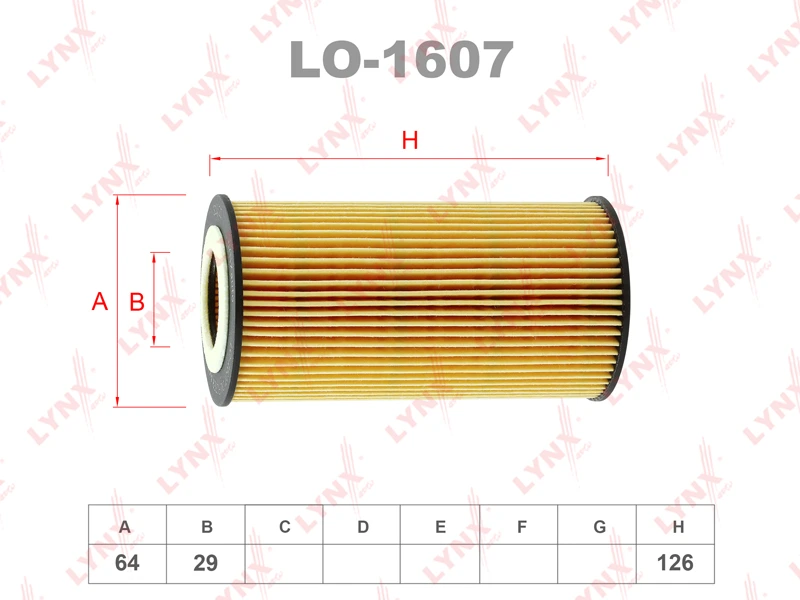 Фильтр масляный (картридж) · LYNXAUTO LO1607