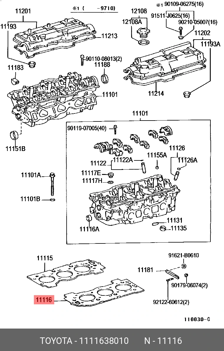 Прокладка головки блока · TOYOTA 1111638010