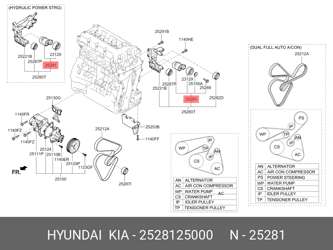 Шкив натяжителя ремня грм · HYUNDAI/KIA 2528125000