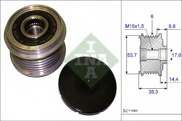 Шкив генератора обгонный · INA 535020310