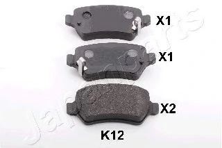 Колодки тормозные дисковые, комплект | зад | · JAPANPARTS PPK12AF