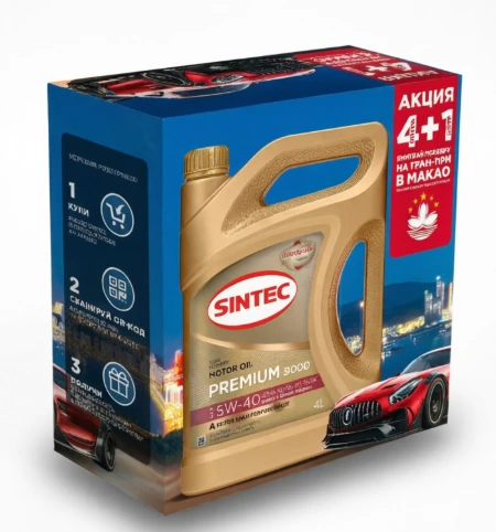 5W40 Premium 9000 A3/B4 SN/CF 4+1 синтетическое 5л · SINTEC 600230