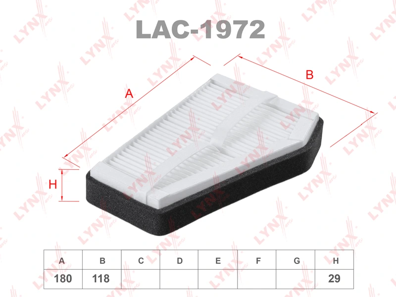 Фильтр салонный · LYNXAUTO LAC1972