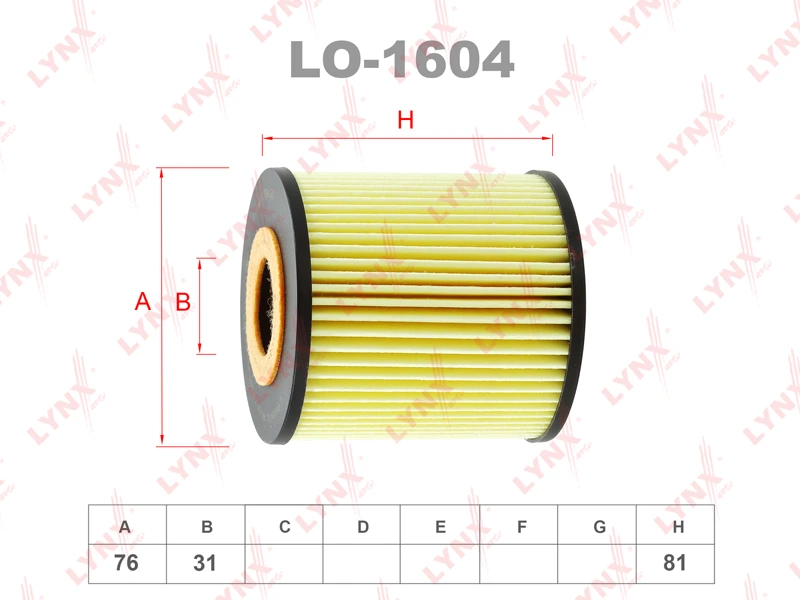Фильтр масляный (картридж) · LYNXAUTO LO1604