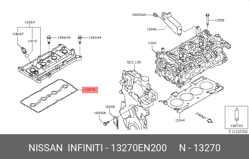 Прокладка крышки клапанов · NISSAN 13270EN200