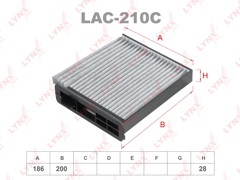 Фильтр салонный угольный · LYNXAUTO LAC210C