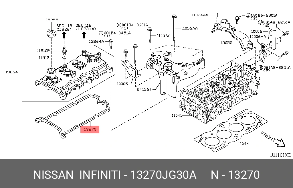 Прокладка крышки клапанов · NISSAN 13270JG30A
