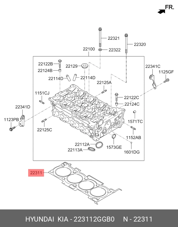 Прокладка головки блока цилиндров · HYUNDAI/KIA 223112GGB0