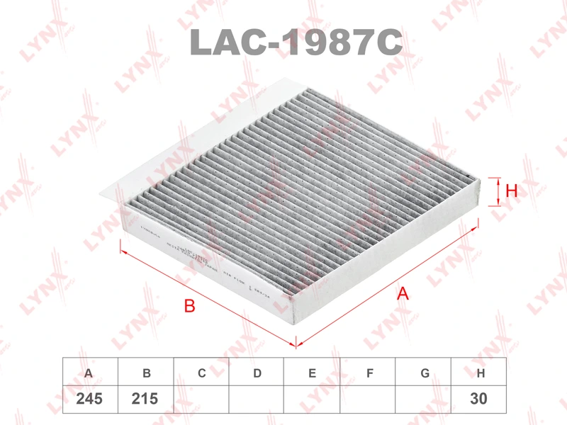 Фильтр салонный угольный · LYNXAUTO LAC1987C