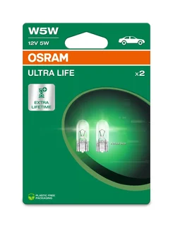 Комплект ламп W5W 12V 5W W2.1x9.5d ULTRA LIFE 2шт.(1к-т)