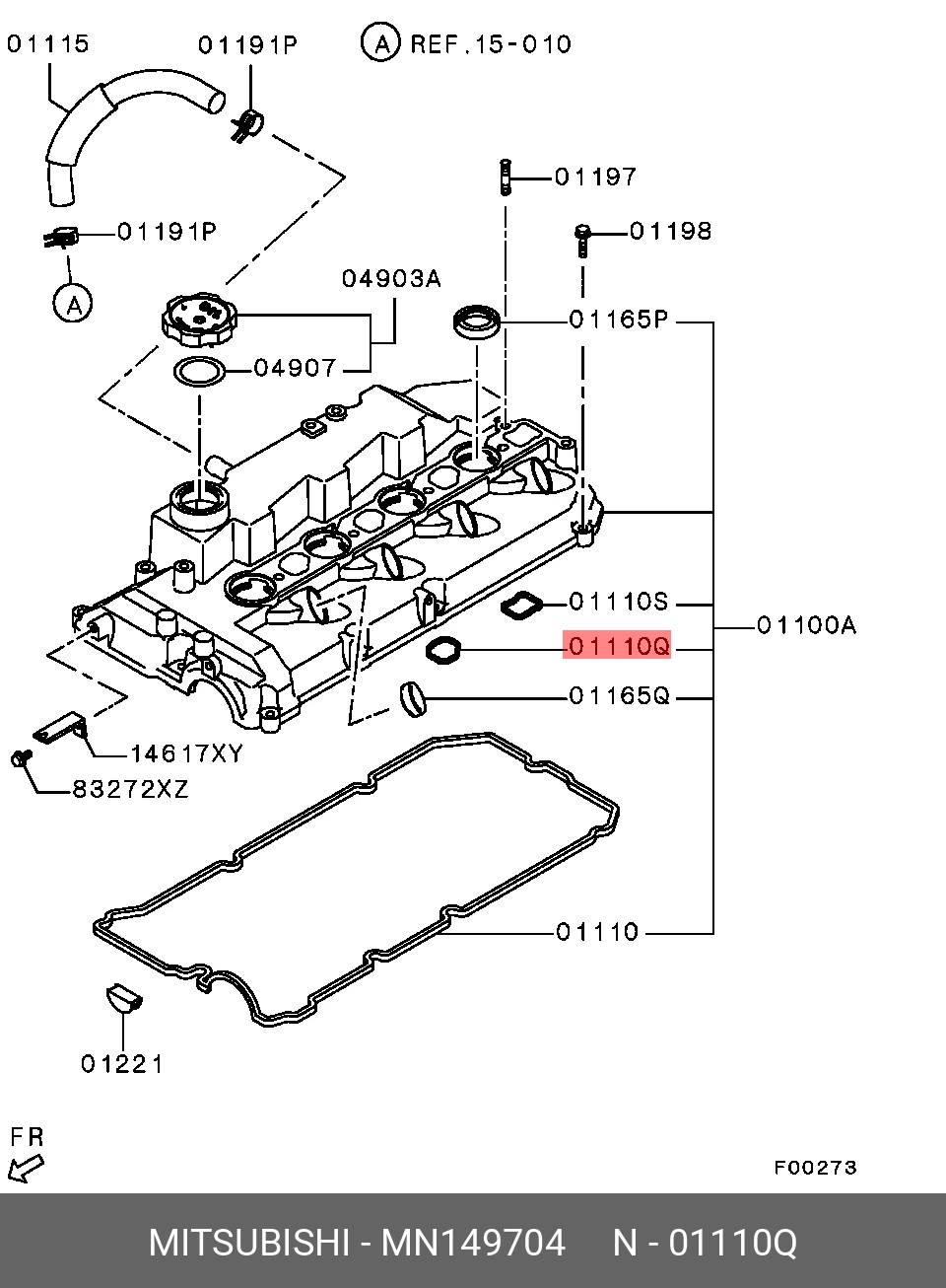Кольцо крышки клапанов уплотнительное · MITSUBISHI MN149704
