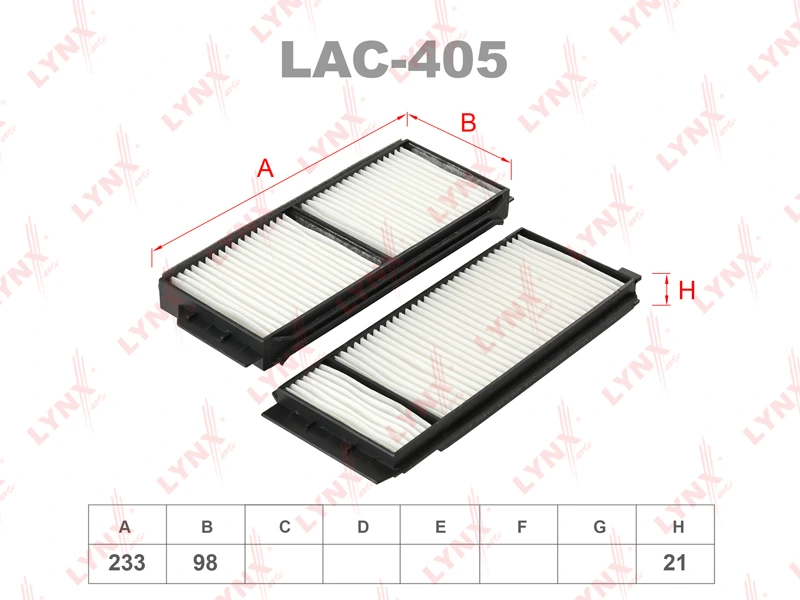 Фильтр салона (2шт) · LYNXAUTO LAC405