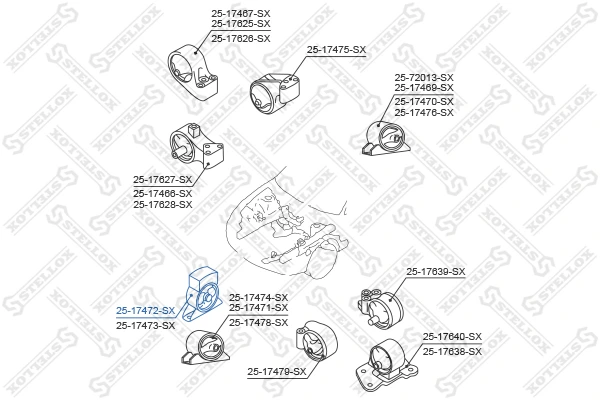 Подушка двигателя передняя · STELLOX 2517472SX