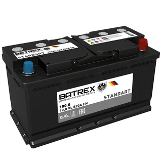 Аккумулятор STANDART 100 Ah, 820 A, 352 x 175 x 190 обр.