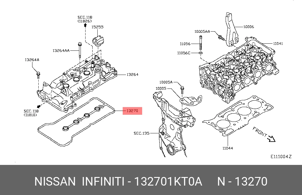 Прокладка крышки клапанов · NISSAN 132701KT0A