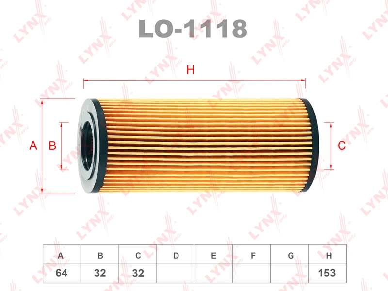 Фильтр масляный (картридж) · LYNXAUTO LO1118