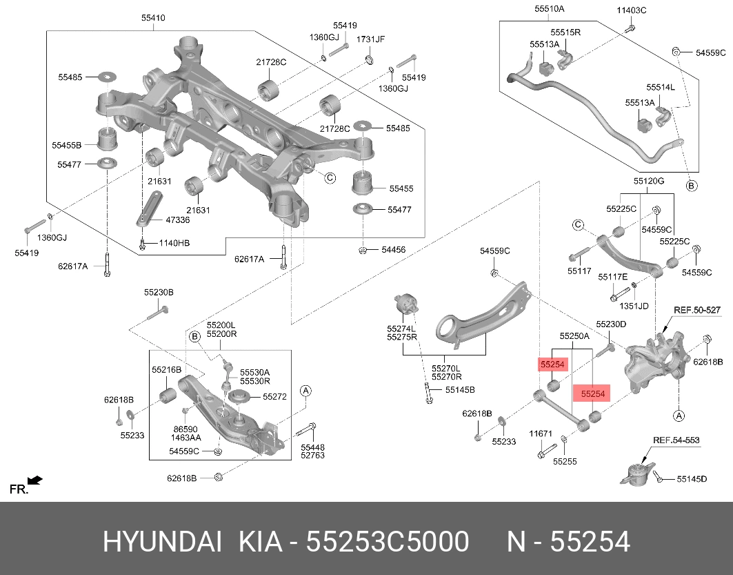 Сайлентблок рычага заднего поперечного · HYUNDAI/KIA 55253C5000