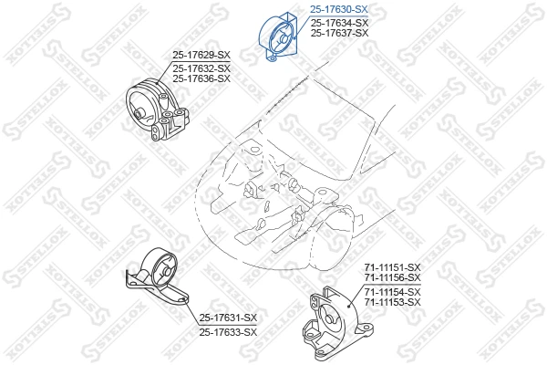 Подушка двигателя передняя · STELLOX 2517630SX