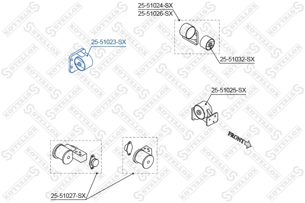 Подушка ДВС задняя · STELLOX 2551023SX