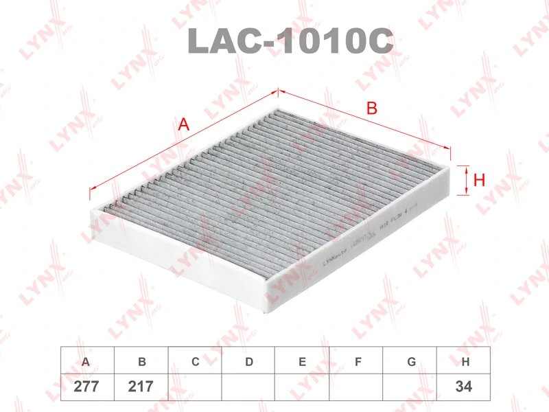 Фильтр салона угольный · LYNXAUTO LAC1010C