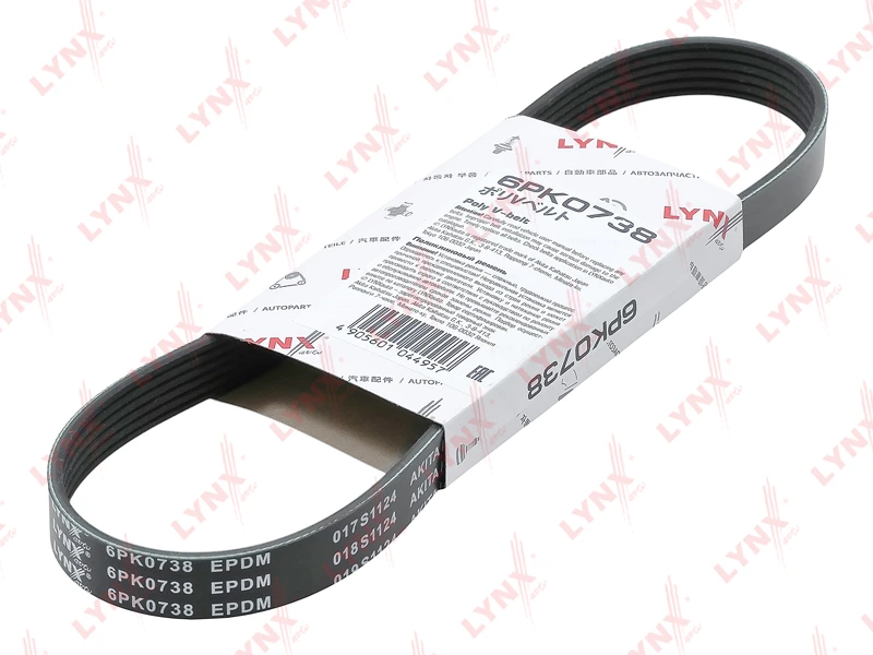 Снят с производства 6PK0738 Ремень поликлиновой (EPDM) LADA 2110-12/PRIORA 2170-72 · LYNXAUTO 6PK0738SP