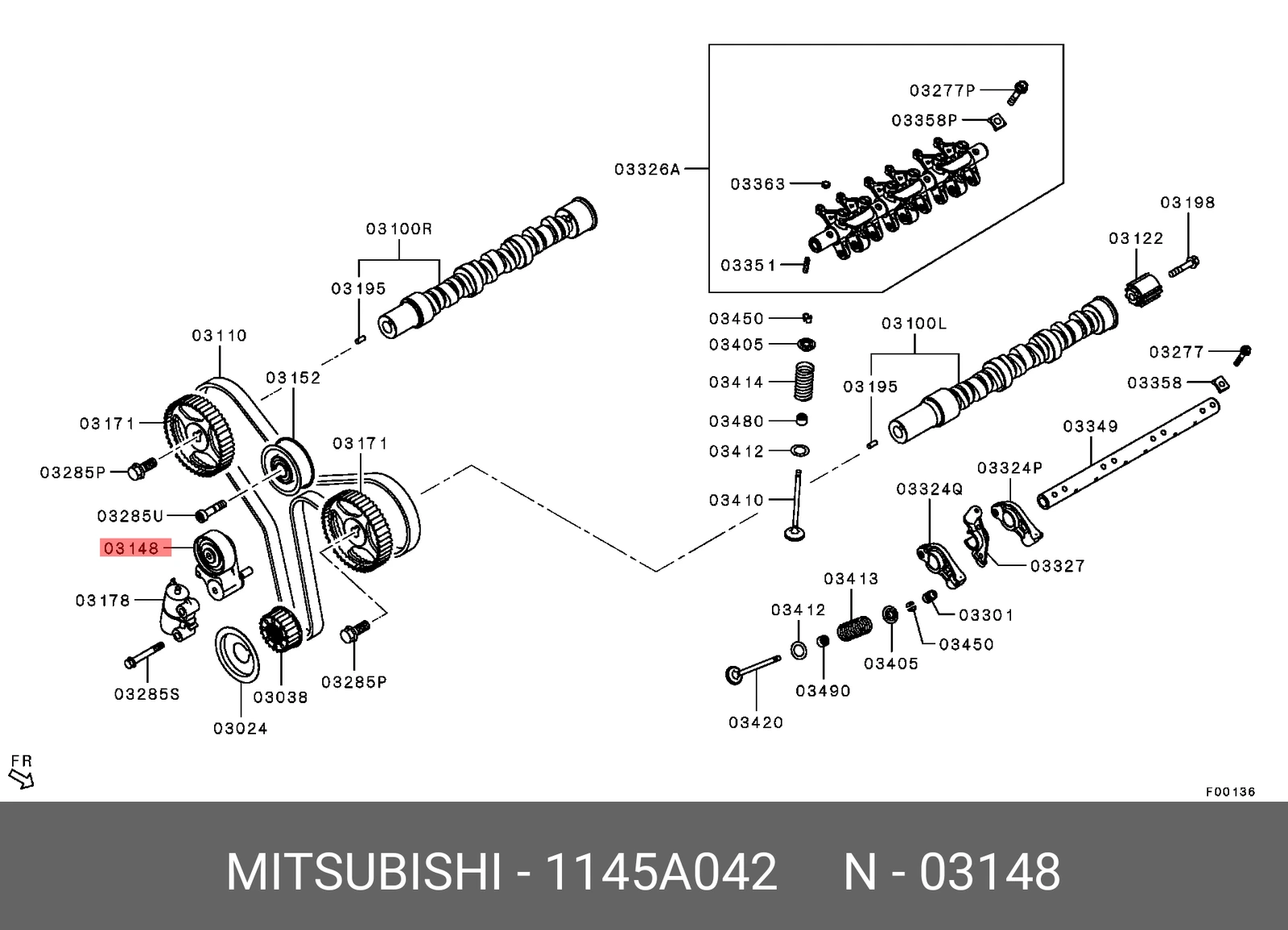 Натяжитель ремня ГРМ · MITSUBISHI 1145A042