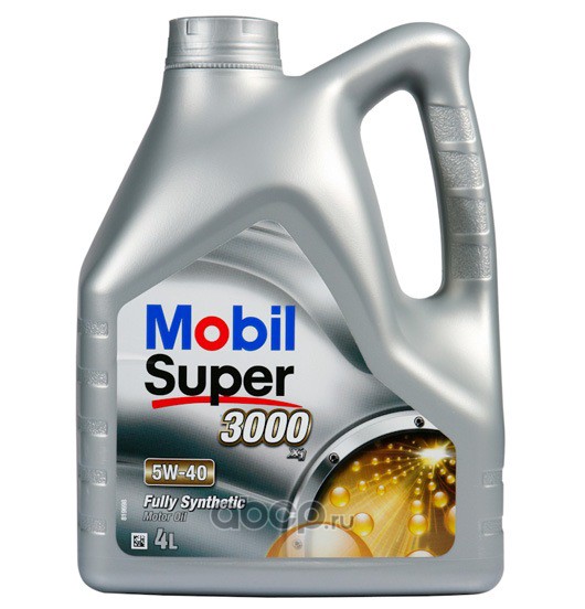 5W-40 Mobil SUPER 3000 X1 (синт. мотор. масло), SN/SM A3/B3/B4, 4 л.