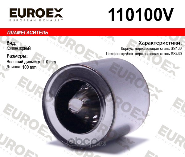 Пламегаситель коллекторный 110x100 (воронка в корпусе) EUROEX