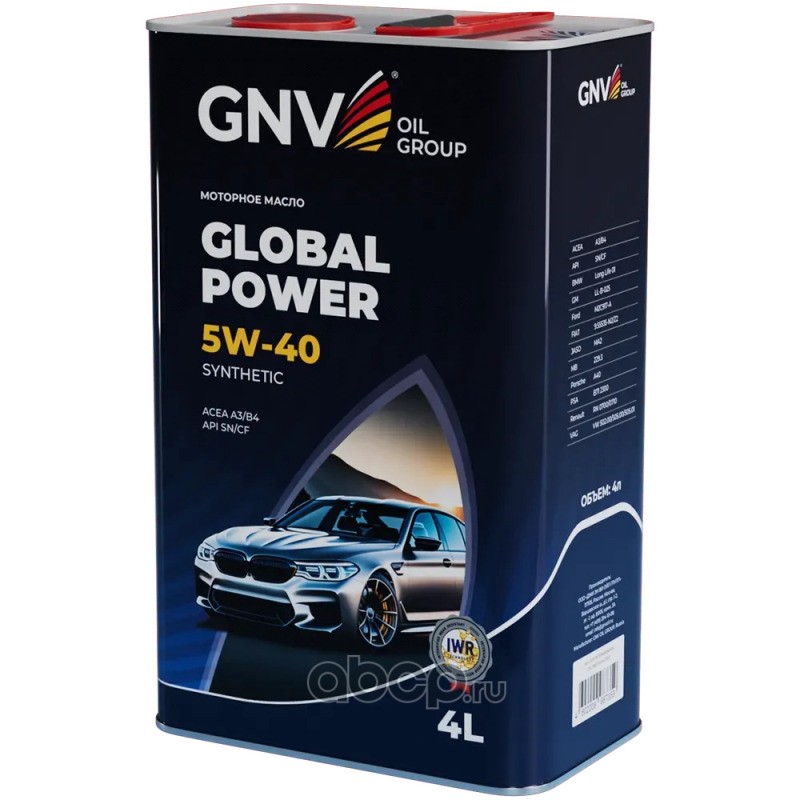 Моторное масло Global Power 5W40 Synthetic A3/B4, SN/CF 4л