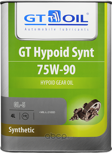 Трансмиссионное масло GT Hypoid Synt SAE 75W-90 GL-5 (4л) 8809059407875