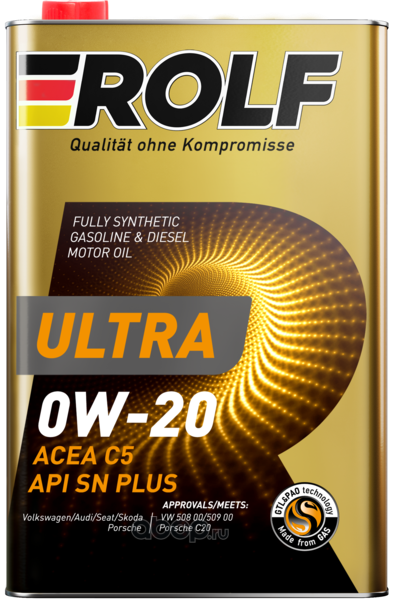 Масло моторное синтетическое Ultra 0W-20 SN plus ACEA C5, 1л
