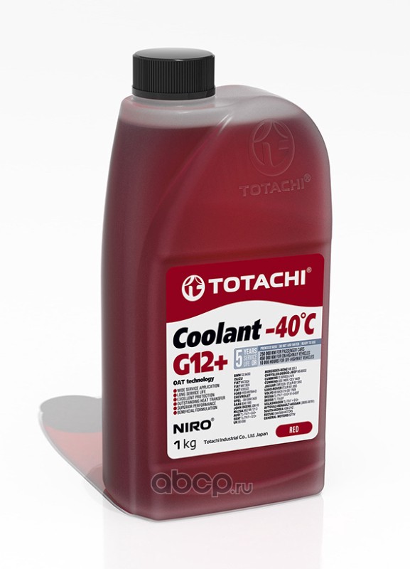 Антифриз, готовый раствор NIRO COOLANT G12+ -40°C красный 1кг