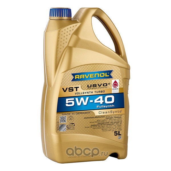 МАСЛО МОТОРНОЕ СИНТЕТИЧЕСКОЕ VST SAE 5W-40 5 Л