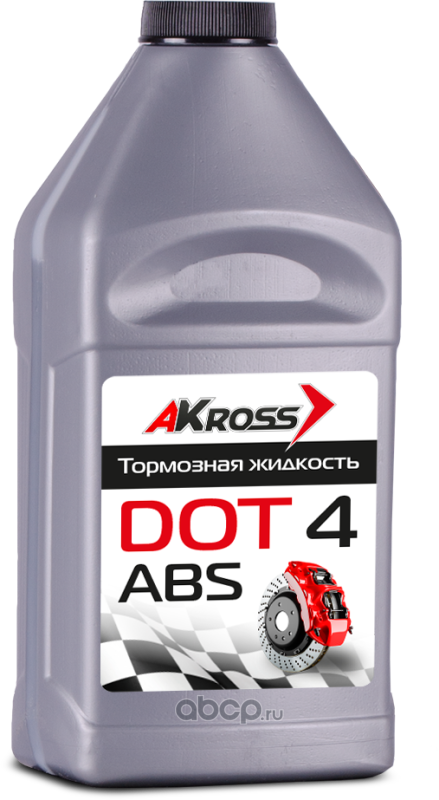 Тормозная жидкость Dot-4 455 гр серебро · AKROSS AKS0003DOT