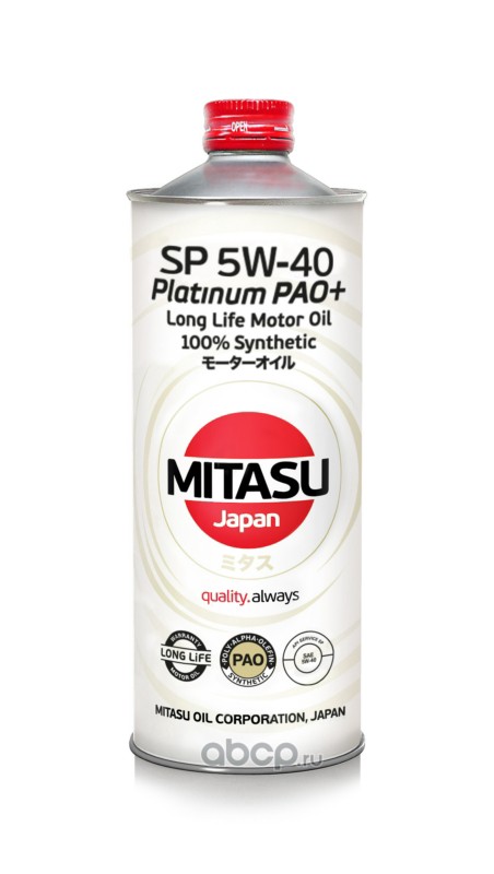 Mitasu 5w40 1l масло моторное platinum pao sn/api