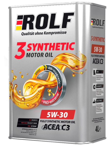 3-SYNTHETIC синт. 5W30 С3 4л (4 шт/уп) железо В
