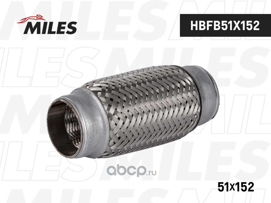 Труба гофрированная с внутренним плетением 51X152 · MILES HBFB51X152