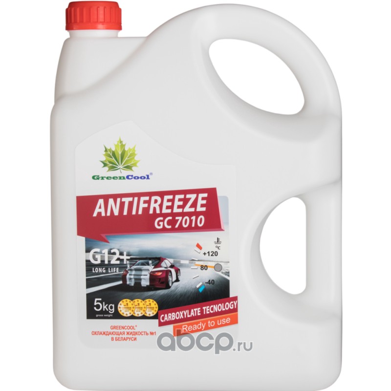 Антифриз GreenCool GC7010 G12+, 5 кг (красн.) BASF Carboxylate Long Life